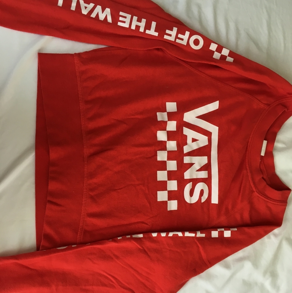 Van red cropped sweatshirt
